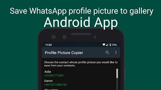 How to use WhatsApp profile picture to gallery Android App [Without Root]